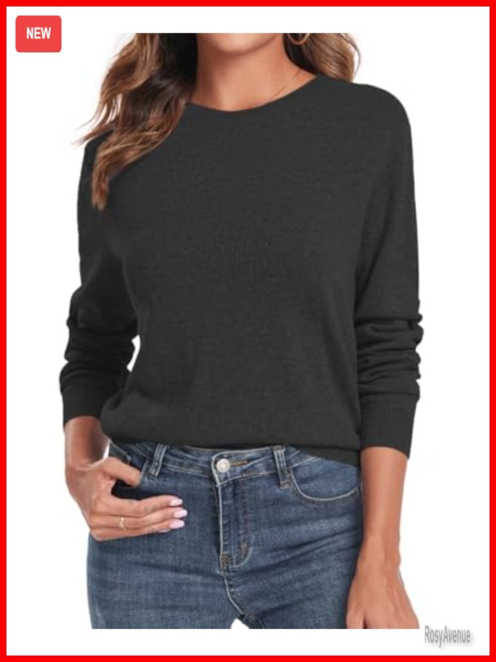 100% Cotton Crewneck Pullover Sweater Lightweight Long Sleeve